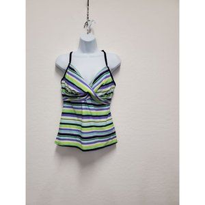 Tankini Top Sz 38D Stripped Multi Color Swimsuit Top Beach Native Underwire